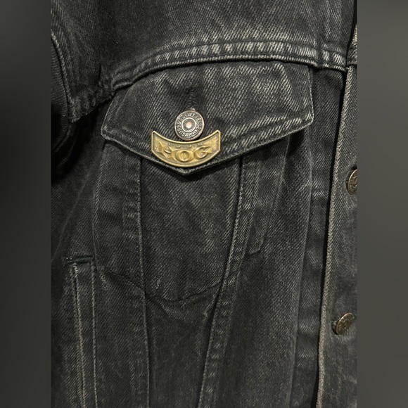 Rare VTG Levi’s Black Denim Jacket Harley-Davidson HOG Eagle Embroidered Patches - Picture 7 of 15